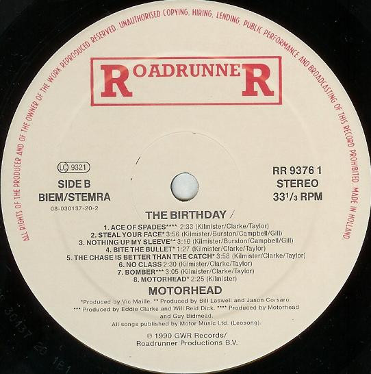 Motörhead - The Birthday Party | Roadrunner Records (RR 9376 1) - 4