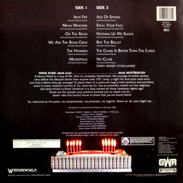 Motörhead - The Birthday Party | Roadrunner Records (RR 9376 1) - 2