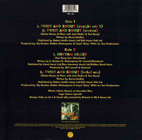Chaka Demus & Pliers & The Taxi Gang - Twist And Shout / Rhythm Killer | Mango (12 MNG 814) - 2 Chaka Demus & Pliers & The Taxi Gang - Twist And Shout / Rhythm Killer | Mango (12 MNG 814) - 2