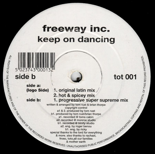Freeway Inc. - Keep On Dancing | Toto Records (tot 001) - 3