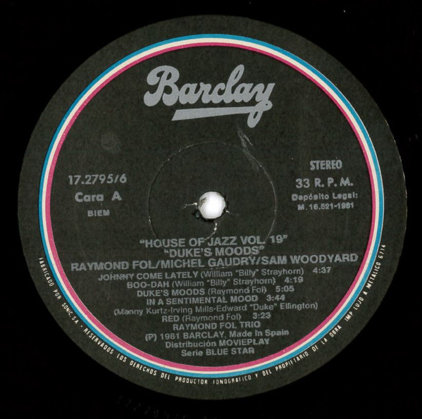 Raymond Fol / Michel Gaudry / Sam Woodyard - Duke's Moods | Barclay (17.2795/6) - 4