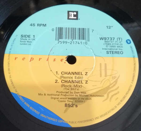 The B-52's - Channel Z | Reprise Records (W9737T) - 3