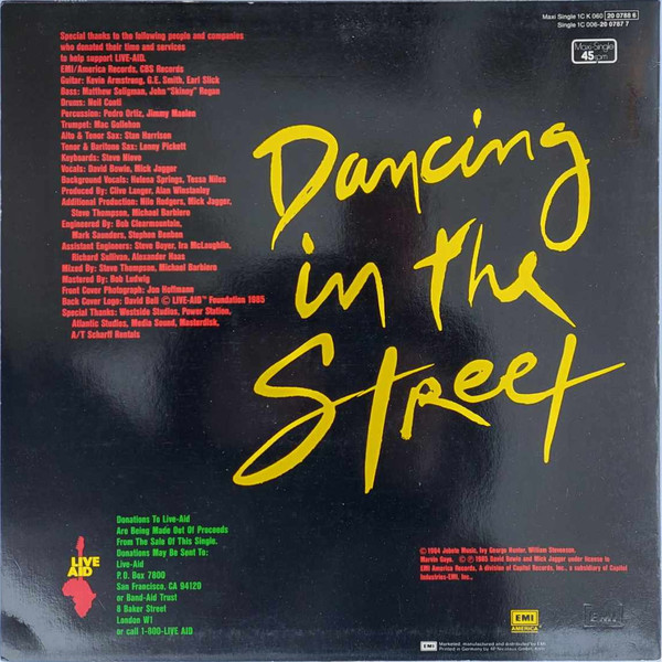 David Bowie And Mick Jagger - Dancing In The Street | EMI America (1C K 060 20 0788 6) - 2