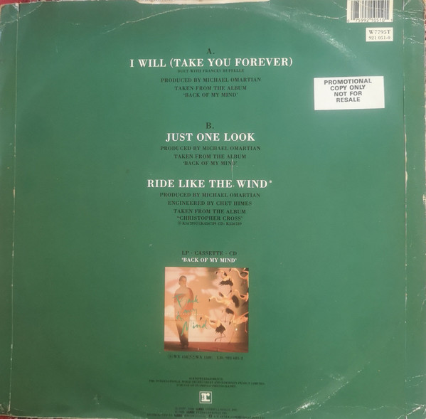 Christopher Cross - I Will (Take You Forever) | Reprise Records (W7795(T)) Christopher Cross - I Will (Take You Forever) | Reprise Records (W7795(T))
