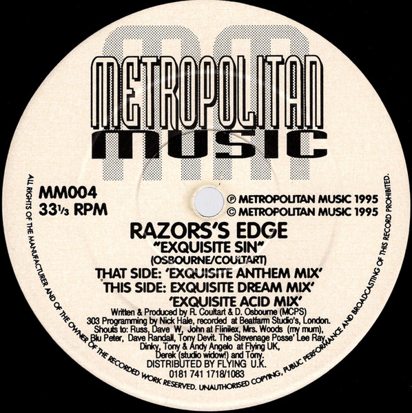 Razor's Edge - Exquisite Sin | Metropolitan Music (MM004) - main