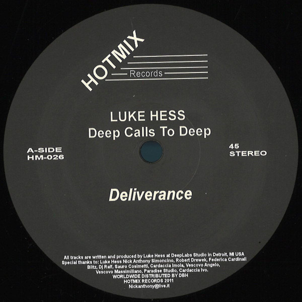 Luke Hess - Deep Calls To Deep | HotMix Records (HM-026)