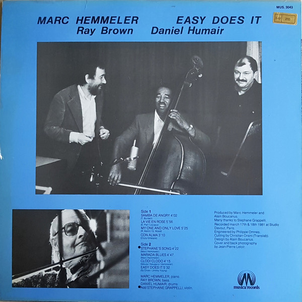 Marc Hemmeler  &  Ray Brown  &  Daniel Humair - Easy Does It | Musica Records (MUS. 3043)