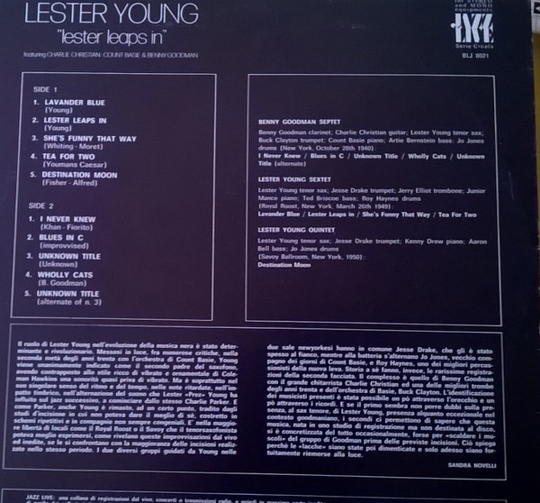 Lester Young - Lester Leaps In | Durium (BLJ 8021) - 2 Lester Young - Lester Leaps In | Durium (BLJ 8021) - 2