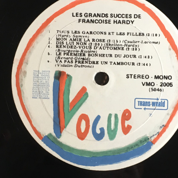 Françoise Hardy - Les Grands Succès De Françoise Hardy - Greatest Hits | Disques Vogue (VMO 2005) - 3 Françoise Hardy - Les Grands Succès De Françoise Hardy - Greatest Hits | Disques Vogue (VMO 2005) - 3