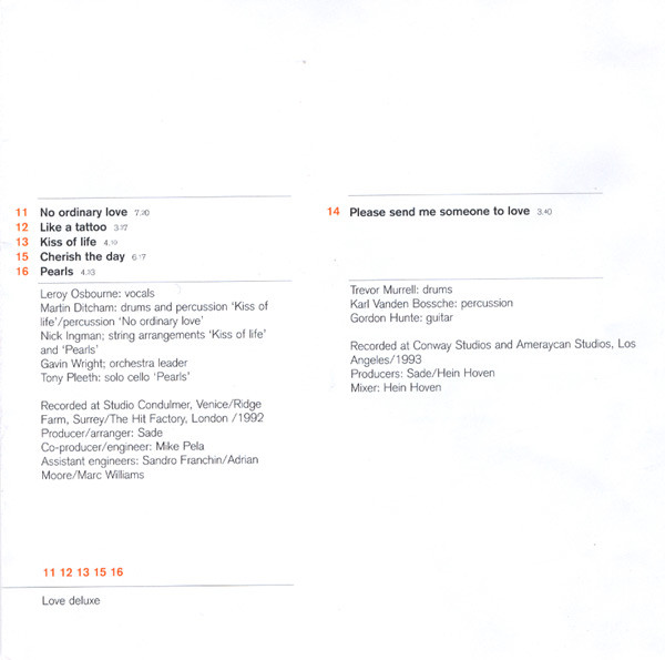 Sade - The Best Of Sade | Epic (500594 2) - 7