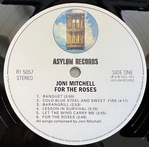 Joni Mitchell - For The Roses | Asylum Records (R1 5057) - 3