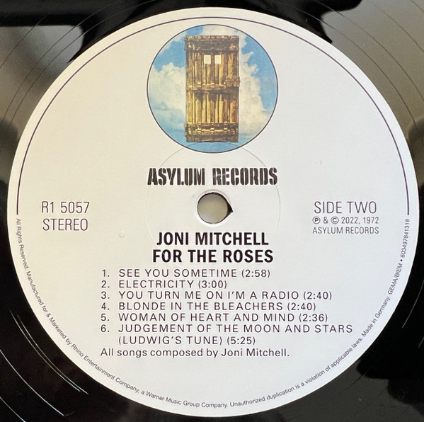 Joni Mitchell - For The Roses | Asylum Records (R1 5057) - 4