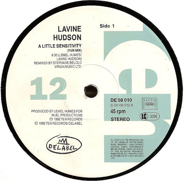 Lavine Hudson - A Little Sensitivity (Delabel Special Remix Club) | Delabel (DE 08 010)