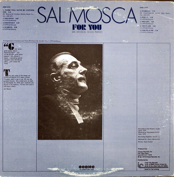 Sal Mosca - For You | Choice (CRS-1022) - 2 Sal Mosca - For You | Choice (CRS-1022) - 2