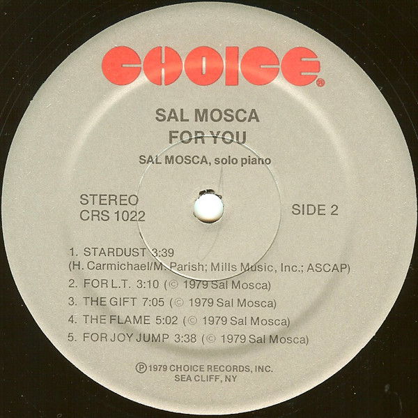 Sal Mosca - For You | Choice (CRS-1022) - 4 Sal Mosca - For You | Choice (CRS-1022) - 4