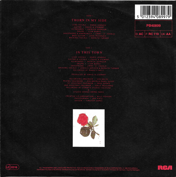 Eurythmics - Thorn In My Side | RCA (PB40899) - 2