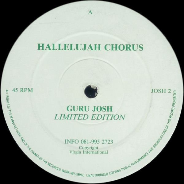 Guru Josh - Hallelujah Chorus | Not On Label (JOSH 2)