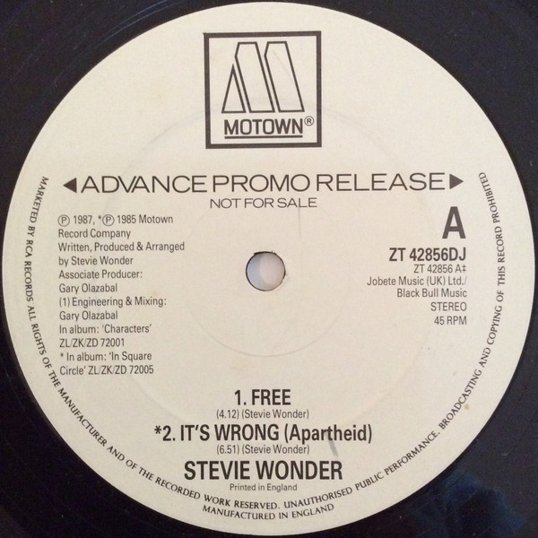 Stevie Wonder - Free | Motown (ZT 42856DJ) - main