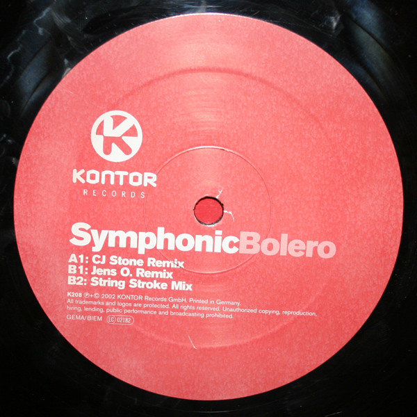 Symphonic - Bolero | Kontor Records (Kontor208) - 2