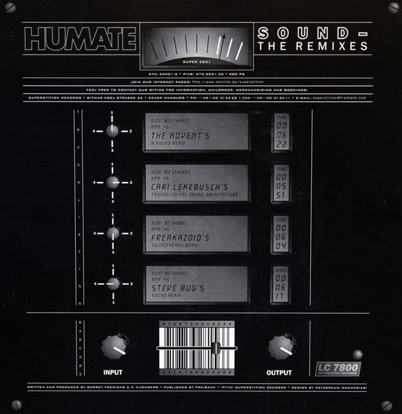 Humate - Sound (The Remixes) | Superstition (SUPER 2051) - 3