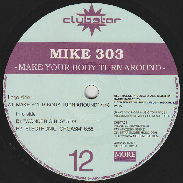 Mike 303 - Make Your Body Turn Around | Clubstar (Clubstar 012 - 1)