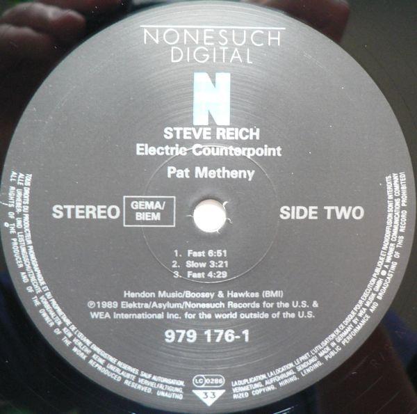 Steve Reich - Kronos Quartet / Pat Metheny - Different Trains / Electric Counterpoint | Elektra Nonesuch (979 176-1) - 4