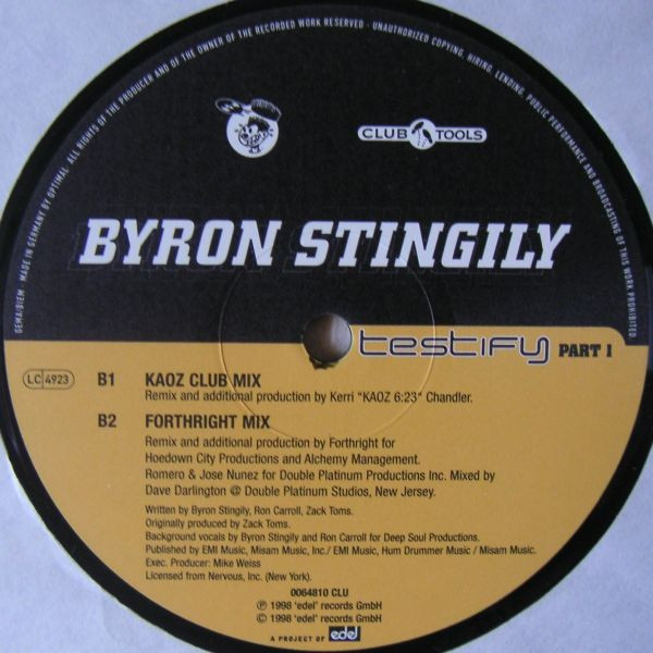 Byron Stingily - Testify (Part 1) | Club Tools (006481-0 CLU) - 3