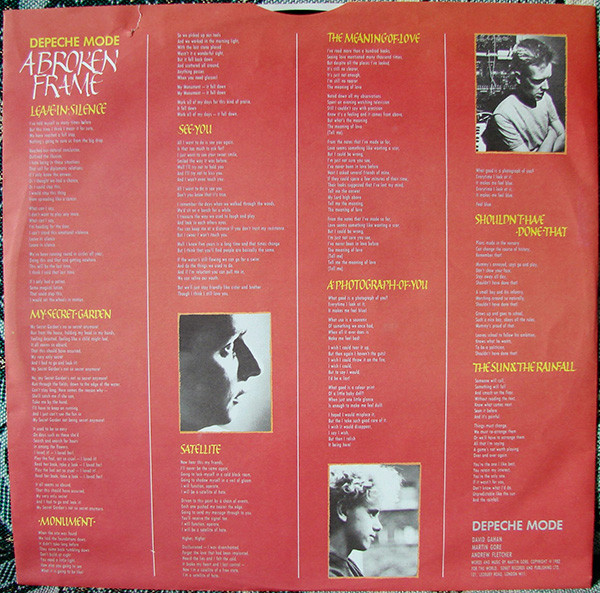 Depeche Mode - A Broken Frame | Vogue (540039) - 4