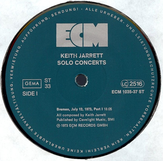 Keith Jarrett - Solo Concerts: Bremen / Lausanne | ECM Records (ECM 1035-37 ST) - 3