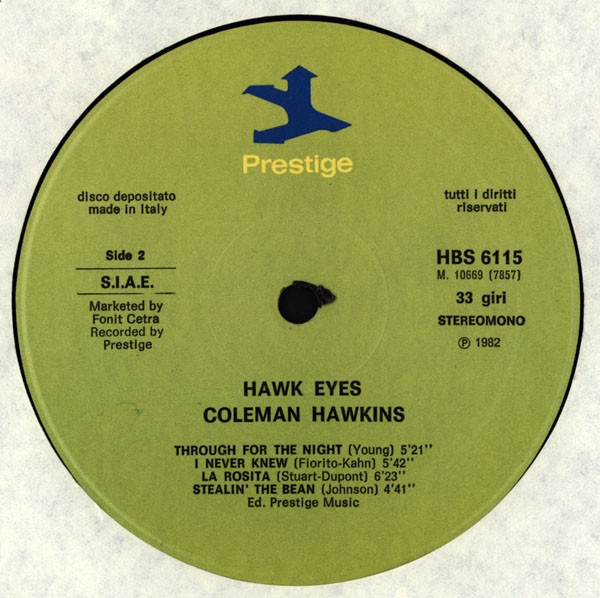 Coleman Hawkins - Hawk Eyes! | Prestige (HBS 6115) - 4