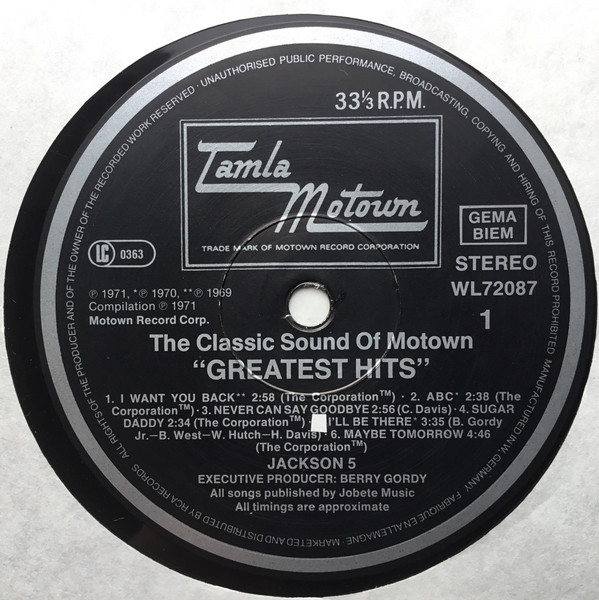 The Jackson 5 - Greatest Hits | Tamla Motown (WL72087) - 3 The Jackson 5 - Greatest Hits | Tamla Motown (WL72087) - 3