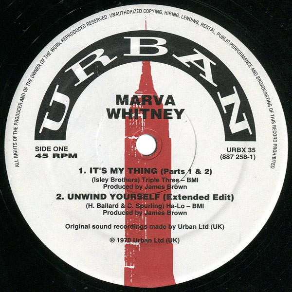Marva Whitney / Myra Barnes - It's My Thing / The Message From The Soul Sisters | Urban (URBX 35) - main