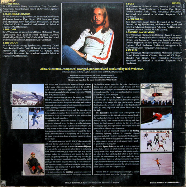 Rick Wakeman - White Rock (The Original Motion Picture Soundtrack Of The Innsbruck Winter Olympics) | A&M Records (28333-I) - 2 Rick Wakeman - White Rock (The Original Motion Picture Soundtrack Of The Innsbruck Winter Olympics) | A&M Records (28333-I) - 2