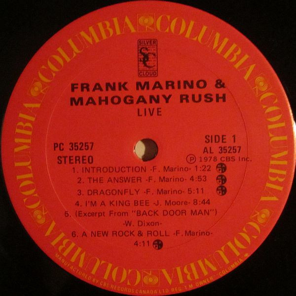 Frank Marino & Mahogany Rush - Live | Columbia (PC 35257) - 3 Frank Marino & Mahogany Rush - Live | Columbia (PC 35257) - 3