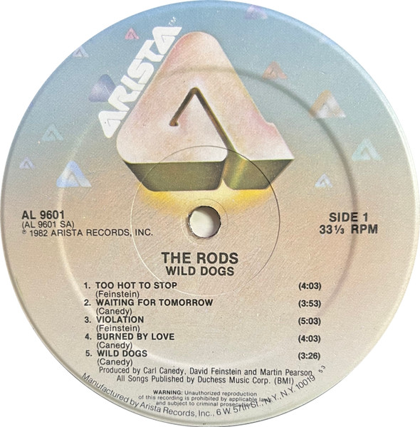 The Rods - Wild Dogs | Arista (AL 9601) - 3 The Rods - Wild Dogs | Arista (AL 9601) - 3