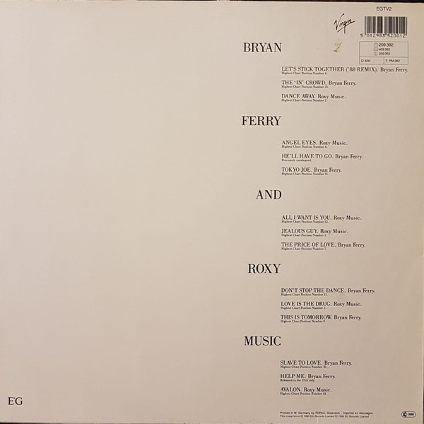 Bryan Ferry / Roxy Music - Bryan Ferry - The Ultimate Collection With Roxy Music | EG (EGTV2) - 2 Bryan Ferry / Roxy Music - Bryan Ferry - The Ultimate Collection With Roxy Music | EG (EGTV2) - 2