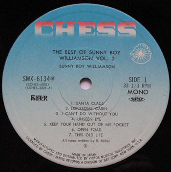 Sonny Boy Williamson - The Best Of Sonny Boy Williamson Vol. 2 | Chess (SWX-6134M)