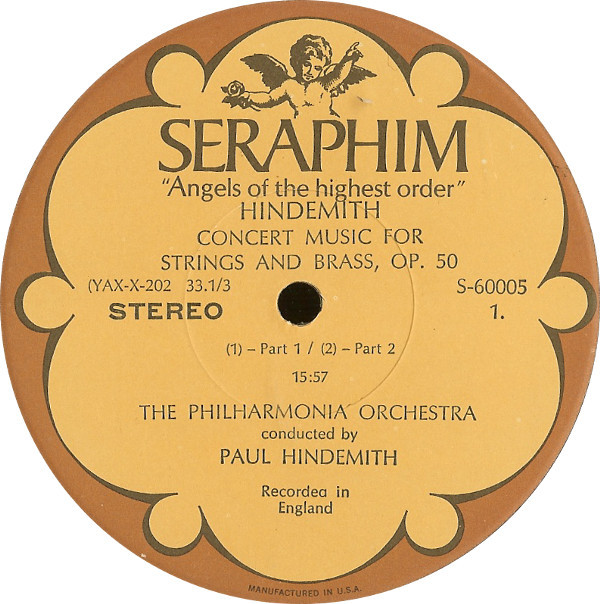 Paul Hindemith And  The Philharmonia Orchestra - Concert Music For Strings And Brass / Symphony In B Flat For Concert Band | Seraphim (S-60005) - 2