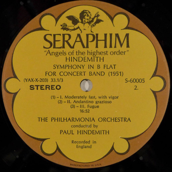 Paul Hindemith And  The Philharmonia Orchestra - Concert Music For Strings And Brass / Symphony In B Flat For Concert Band | Seraphim (S-60005) - 3