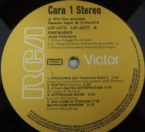 José Feliciano - Fireworks | RCA (LSP-4370) - 2 José Feliciano - Fireworks | RCA (LSP-4370) - 2