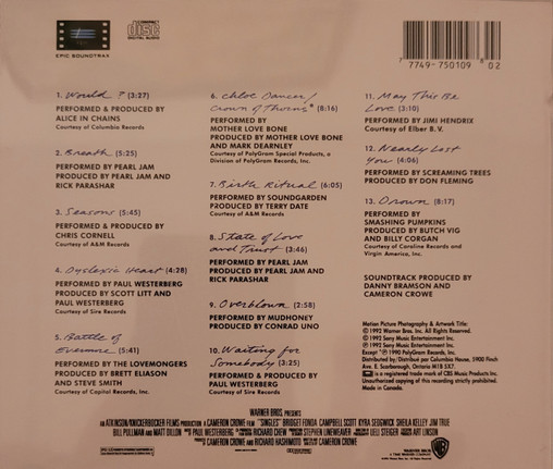 Various - Singles - Original Motion Picture Soundtrack [CD] | Epic Soundtrax (CEK 52476) - 2