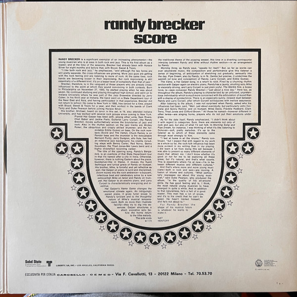 Randy Brecker - Score | United Artists Records (UAS 18051) - 4
