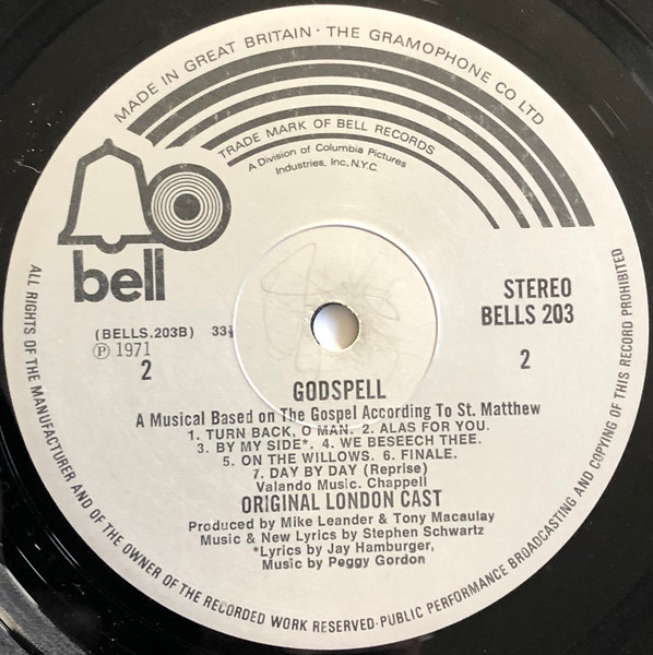 "Godspell" Original London Cast - Godspell [Vinyl] | Bell Records (BELLS 203) - 4