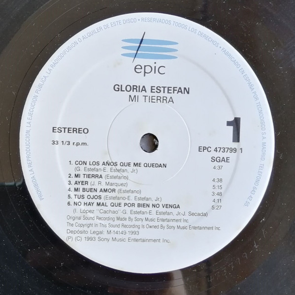 Gloria Estefan - Mi Tierra | Epic (EPC 473799 1) - 3