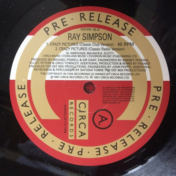 Ray Simpson - Crazy Pictures | Circa (YRTPR 76) Ray Simpson - Crazy Pictures | Circa (YRTPR 76)