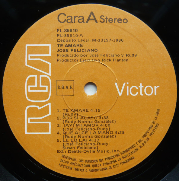 José Feliciano - Te Amaré | RCA (PL 85610) - 3 José Feliciano - Te Amaré | RCA (PL 85610) - 3