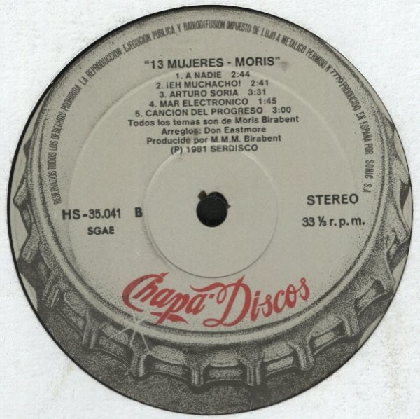 Moris - 13 Mujeres | Chapa Discos (HS-35.041) - 3
