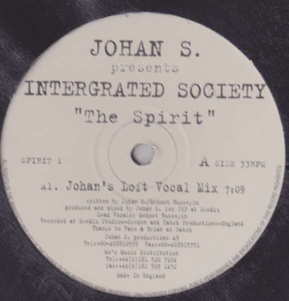 Johan S. Presents Intergrated Society - The Spirit | Sweat (SPIRIT 1) - main