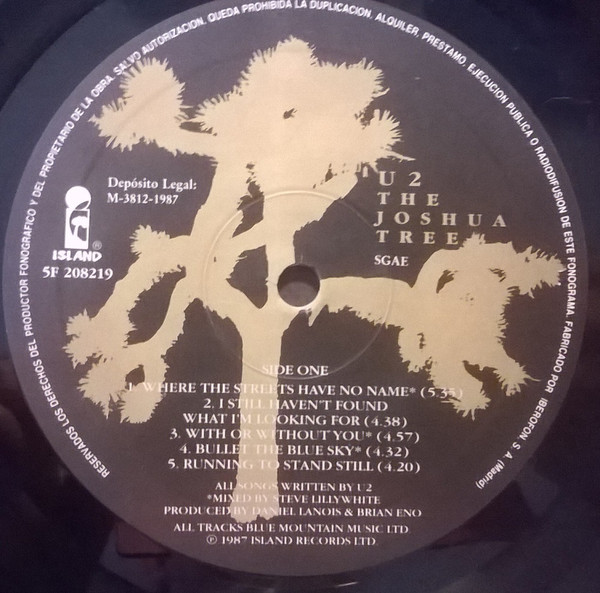 U2 - The Joshua Tree | Island Records (U26) - 4 U2 - The Joshua Tree | Island Records (U26) - 4