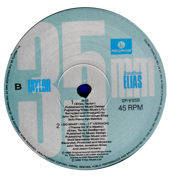 John Taylor - I Do What I Do... (Theme For 9½ Weeks) (Film Mix) | Parlophone (12R 6125) - 4